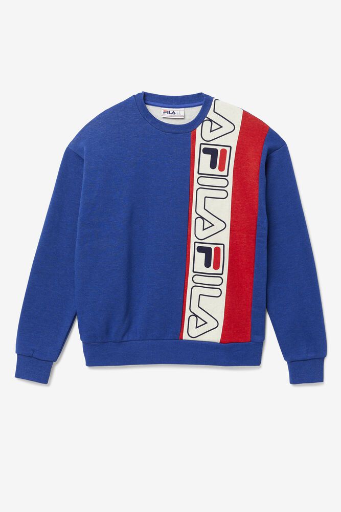 Fila Sweatshirt Powel Crew Mens Blue - India ZBU-823174